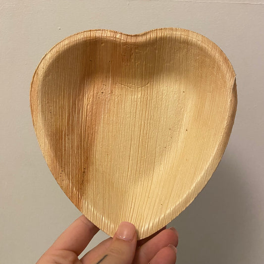 Heart Shaped Palm Leaf Bowl